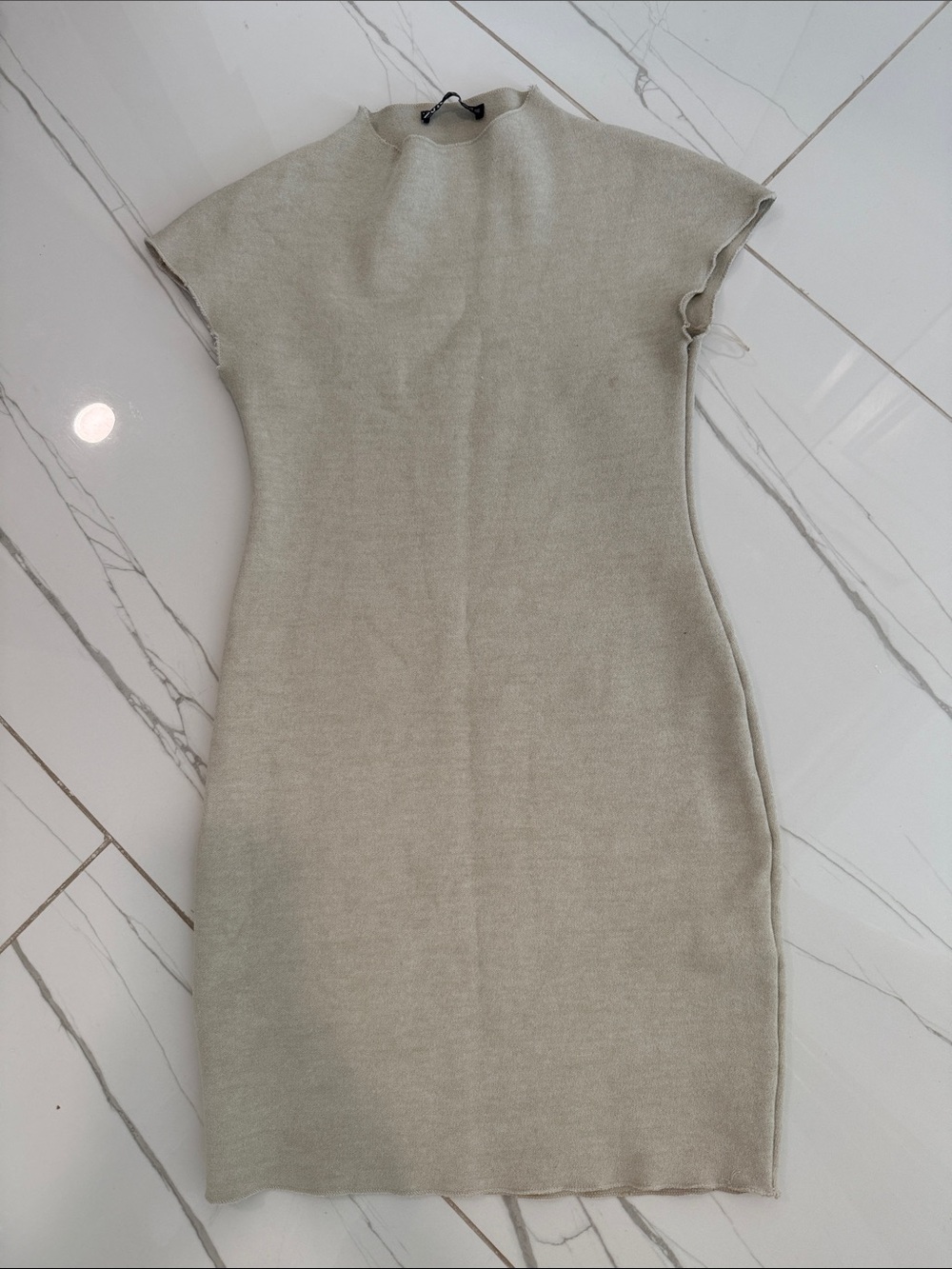 Zara Sage Green Fitted Mini Dress